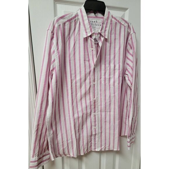 Frank & Eileen Relaxed Button-Up Strips Shirt L - Picture 4 of 11